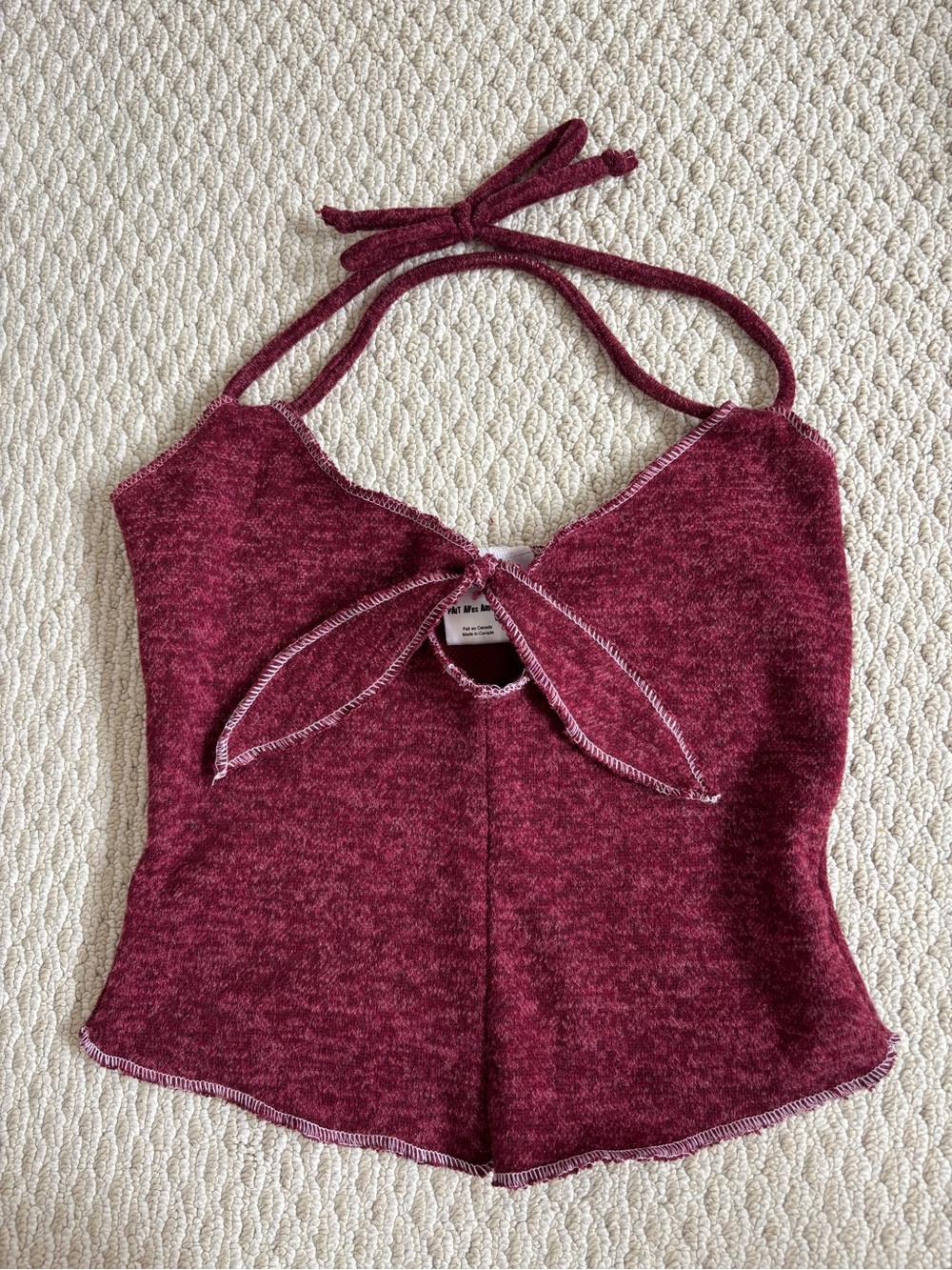 Vintage Maroon Halter Tank with Back Tie